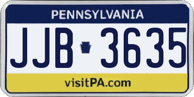 PA license plate JJB3635