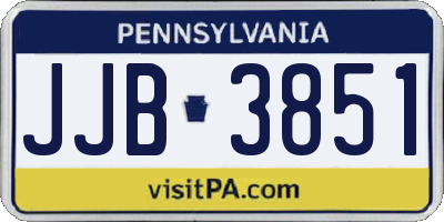 PA license plate JJB3851