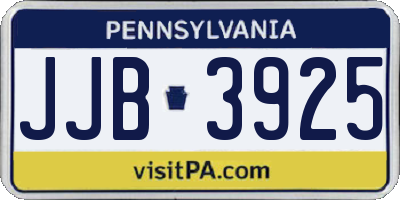 PA license plate JJB3925