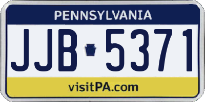 PA license plate JJB5371