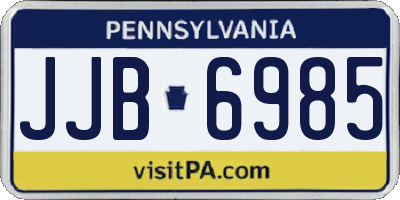 PA license plate JJB6985