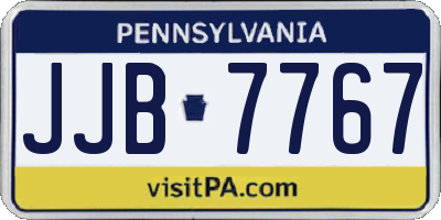 PA license plate JJB7767