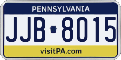 PA license plate JJB8015