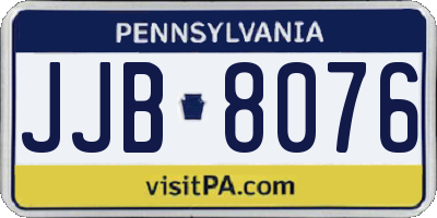 PA license plate JJB8076