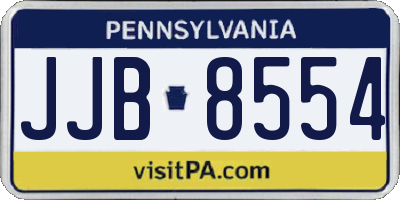 PA license plate JJB8554