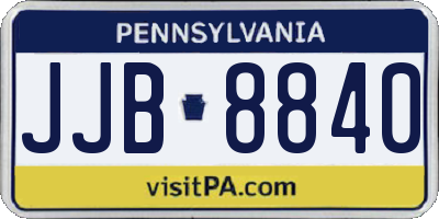 PA license plate JJB8840