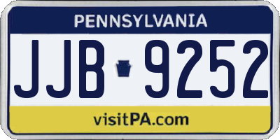 PA license plate JJB9252