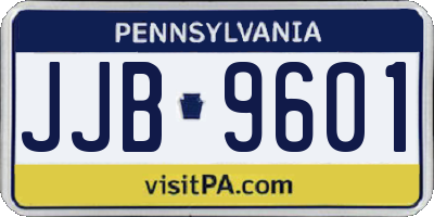 PA license plate JJB9601