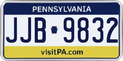 PA license plate JJB9832