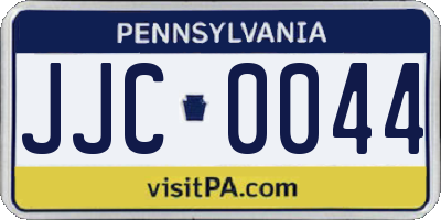 PA license plate JJC0044