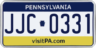 PA license plate JJC0331
