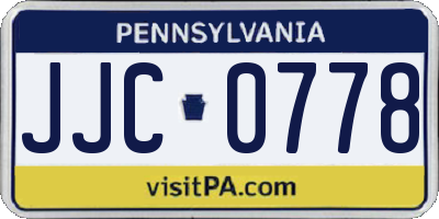 PA license plate JJC0778