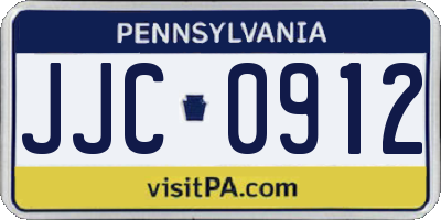 PA license plate JJC0912