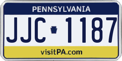 PA license plate JJC1187