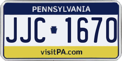 PA license plate JJC1670
