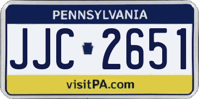 PA license plate JJC2651