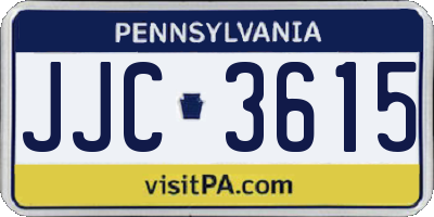 PA license plate JJC3615