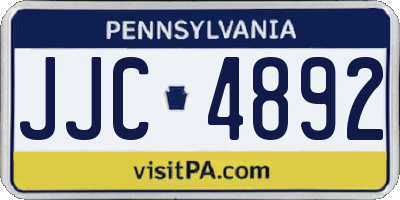 PA license plate JJC4892