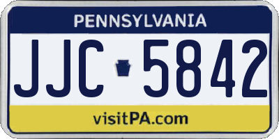 PA license plate JJC5842