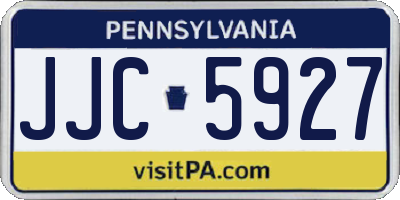 PA license plate JJC5927