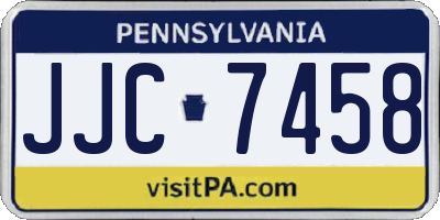 PA license plate JJC7458