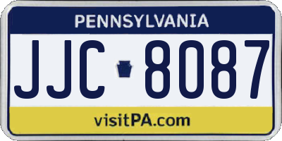 PA license plate JJC8087