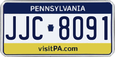 PA license plate JJC8091