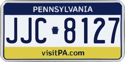 PA license plate JJC8127
