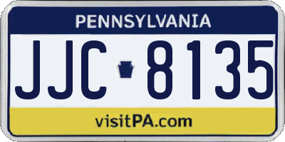 PA license plate JJC8135