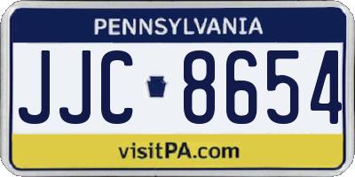 PA license plate JJC8654