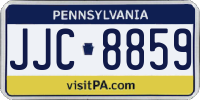 PA license plate JJC8859