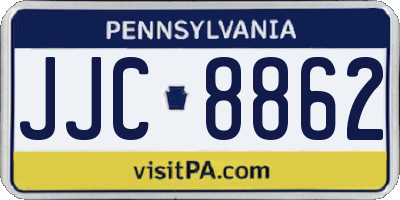 PA license plate JJC8862
