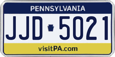 PA license plate JJD5021