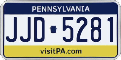 PA license plate JJD5281