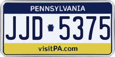 PA license plate JJD5375