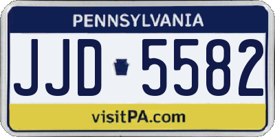 PA license plate JJD5582