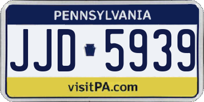PA license plate JJD5939