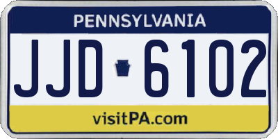 PA license plate JJD6102