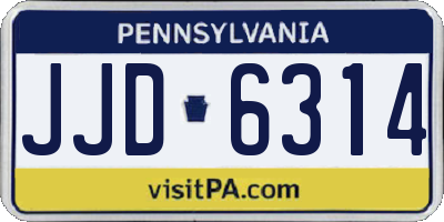 PA license plate JJD6314