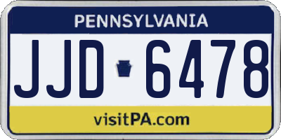 PA license plate JJD6478