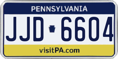 PA license plate JJD6604