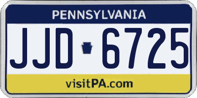 PA license plate JJD6725