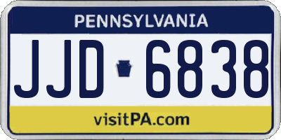 PA license plate JJD6838