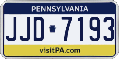 PA license plate JJD7193