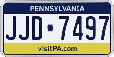 PA license plate JJD7497