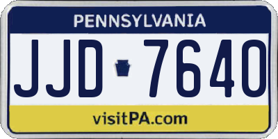 PA license plate JJD7640