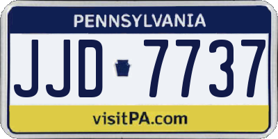 PA license plate JJD7737