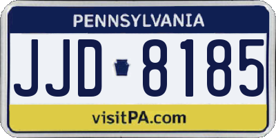 PA license plate JJD8185