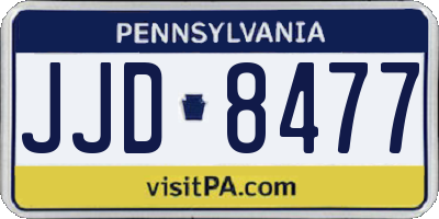 PA license plate JJD8477