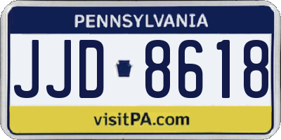 PA license plate JJD8618